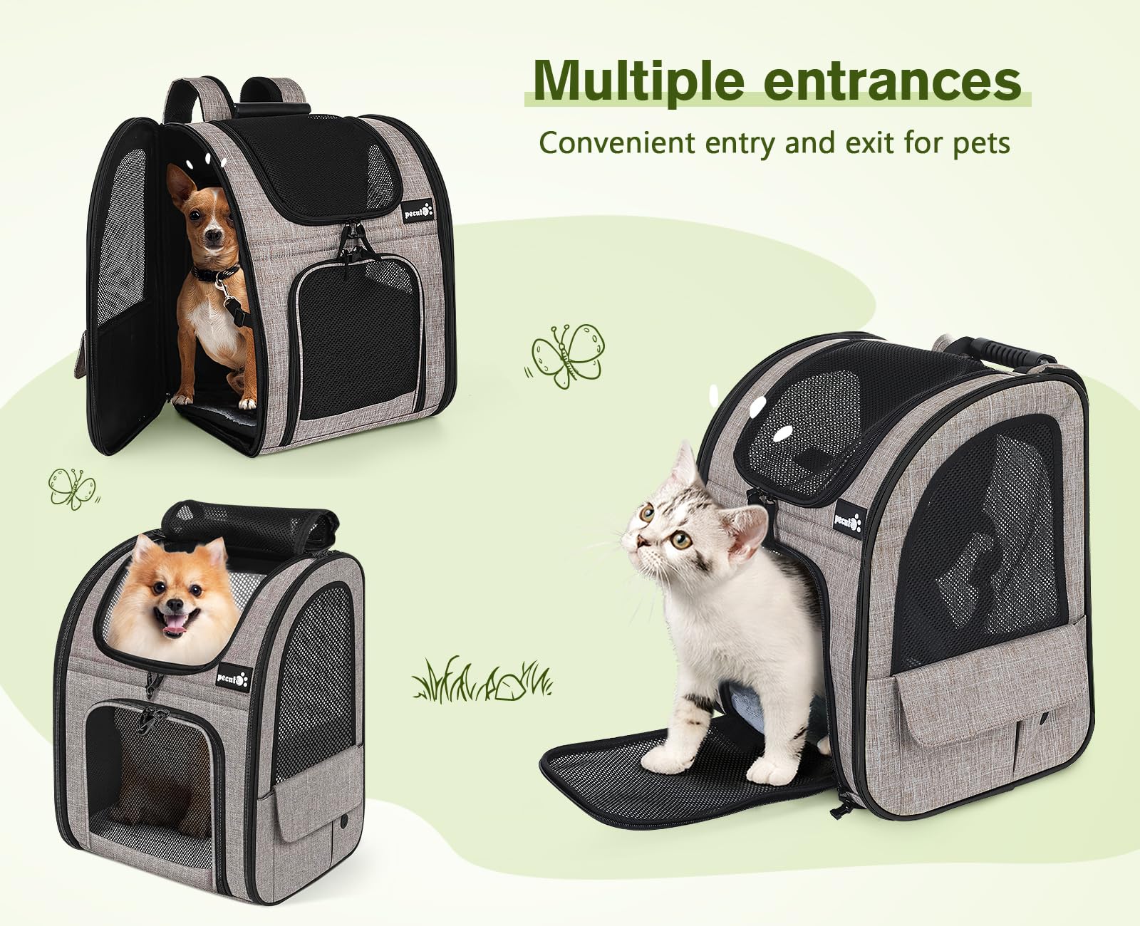 Pecute internal cushion image shows flat resting surface for pets.
