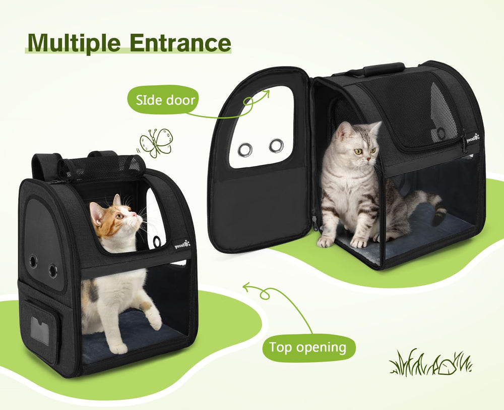 Pecute backpack side pockets store water bottles and accessories during hikes
