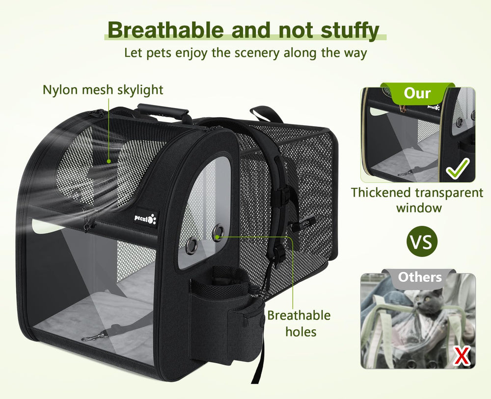 Pecute pet carrier backpack ventilation holes keep pets cool