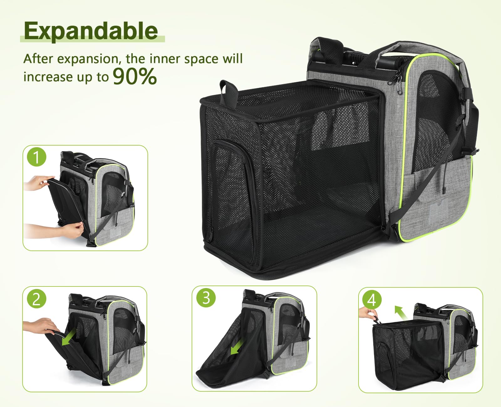 Pecute size options help fit cats and small dogs for travel and daily use.