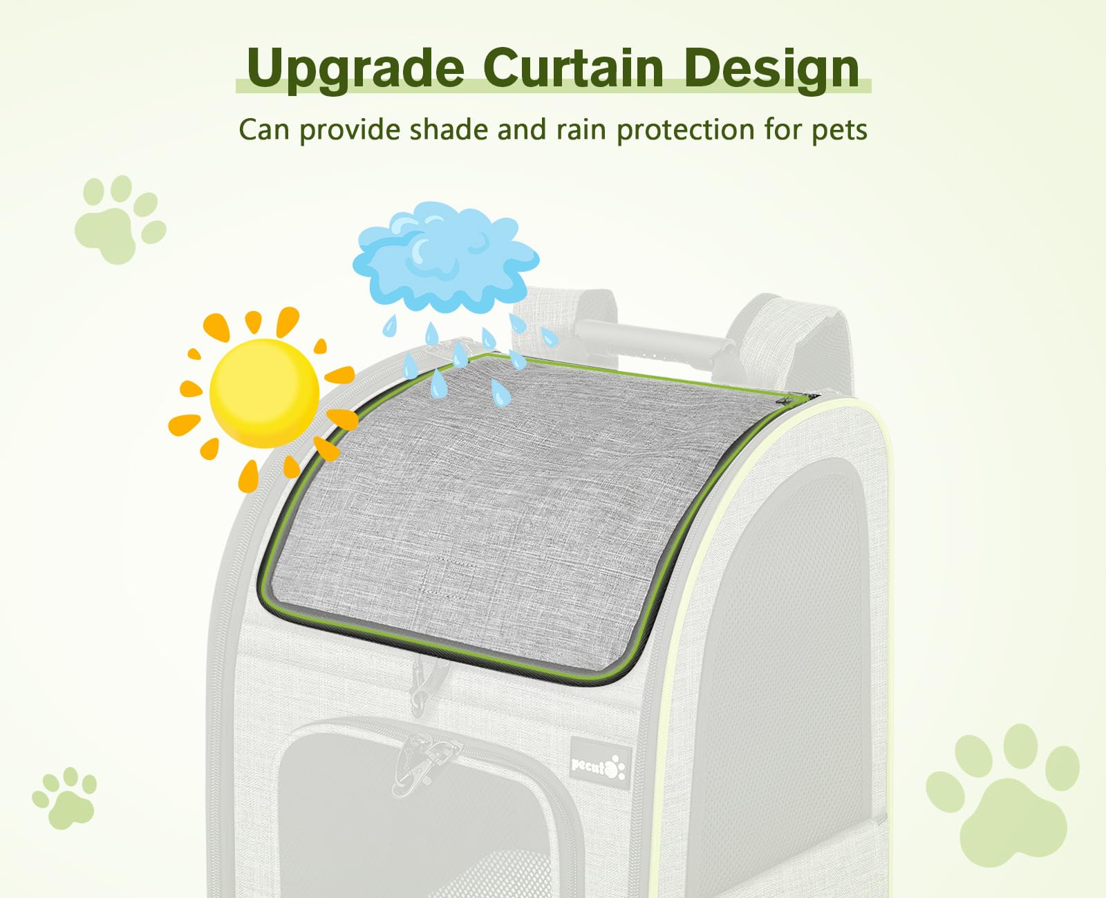 Pecute top mesh opening lets pets peek out and enjoy scenery.