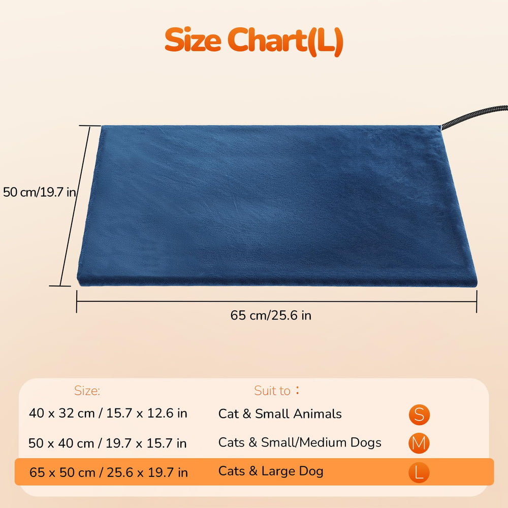 Pecute pet heating pad cat using shows calm lounging warmth