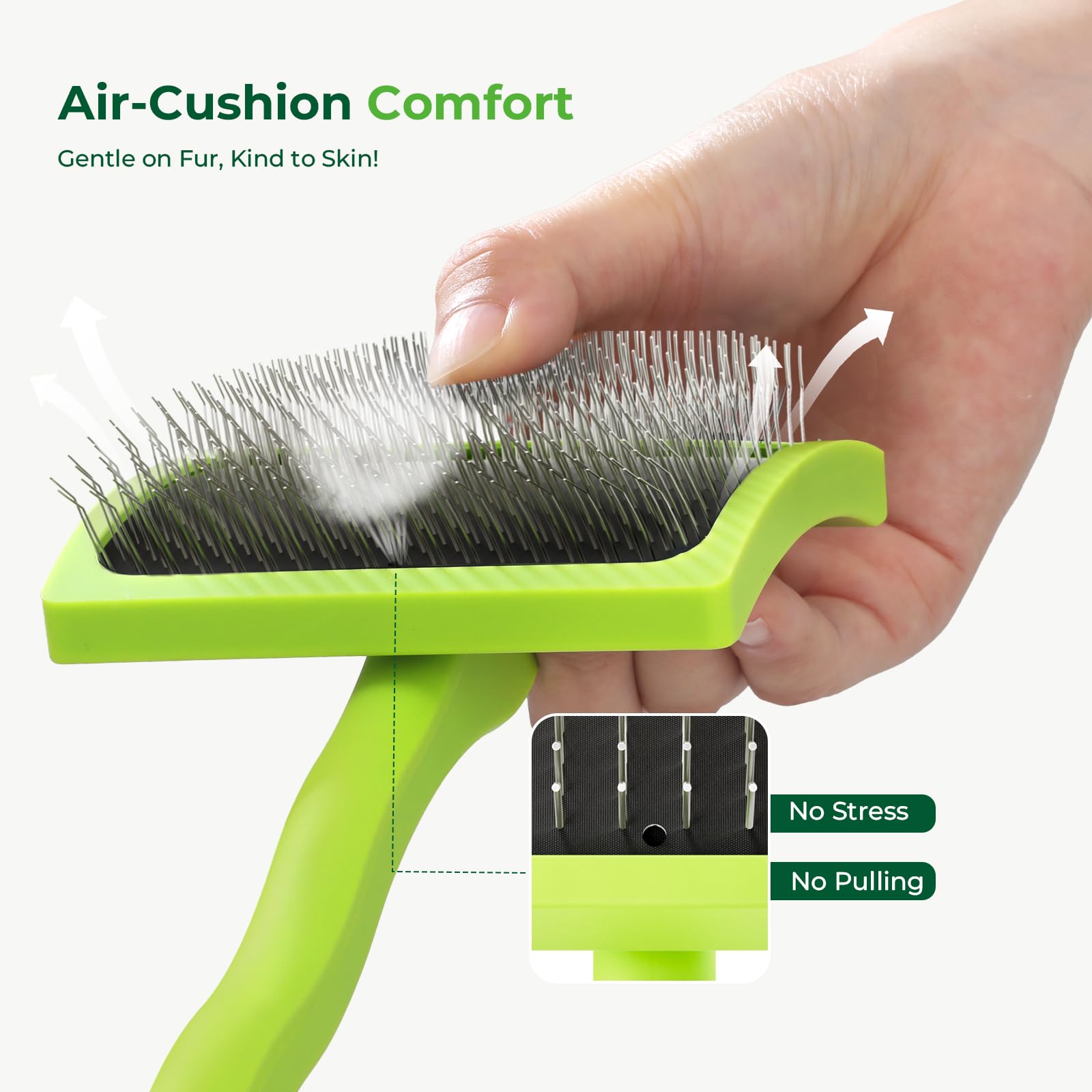 Pecute Slicker Brush dual-sided design for grooming and styling
