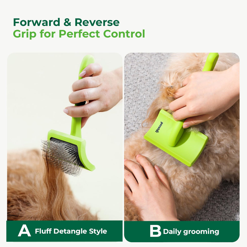 Pecute Slicker Brush ergonomic anti-slip handle for comfortable grooming