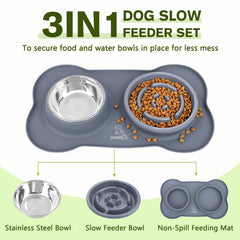 Pecute bone-shaped silicone mat keeps feeding area tidy.