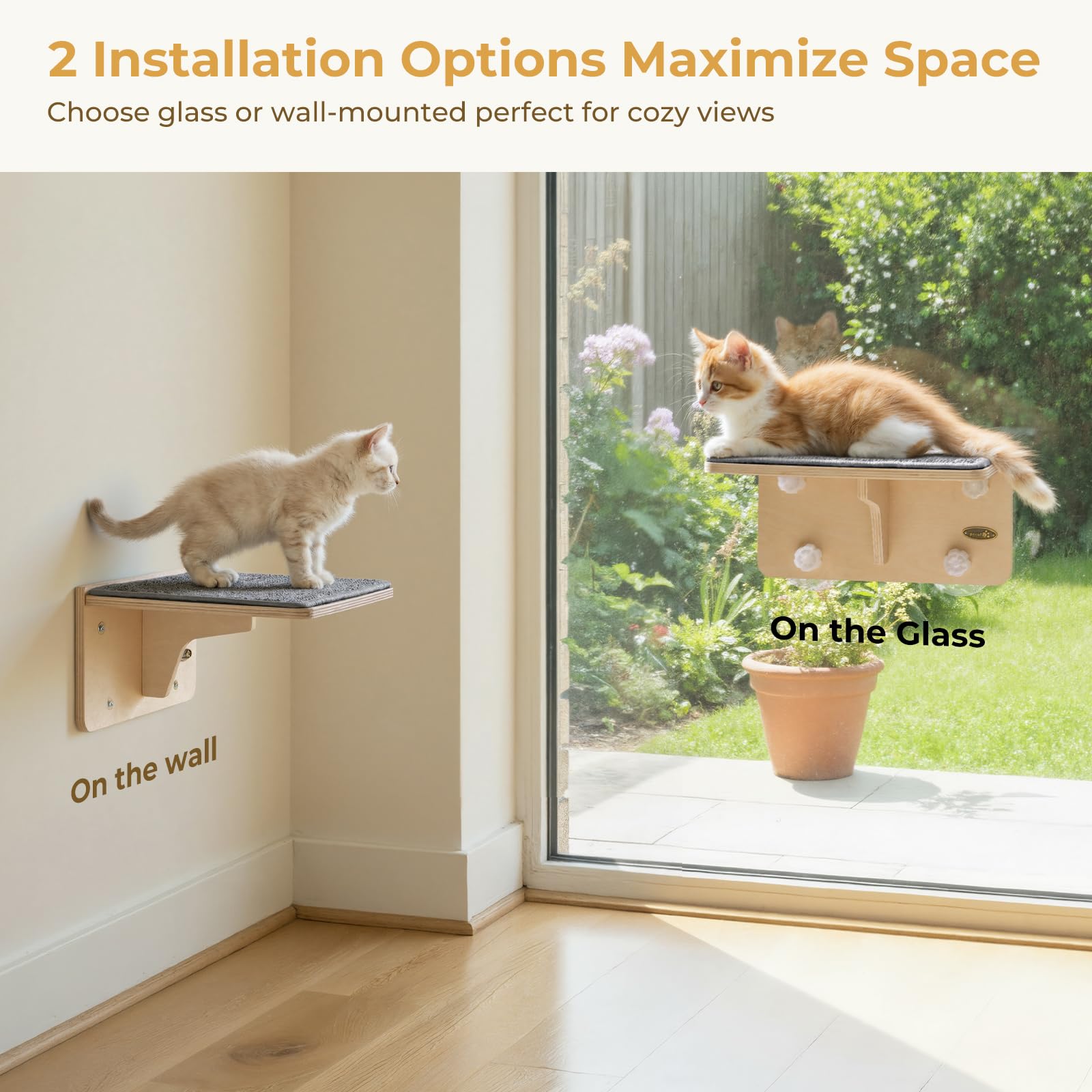 Pecute solid birch wood shelves show durable construction resisting warping and cracking.