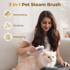 Pecute Steam Cat Brush modo Power Mist para limpieza profunda del pelaje
