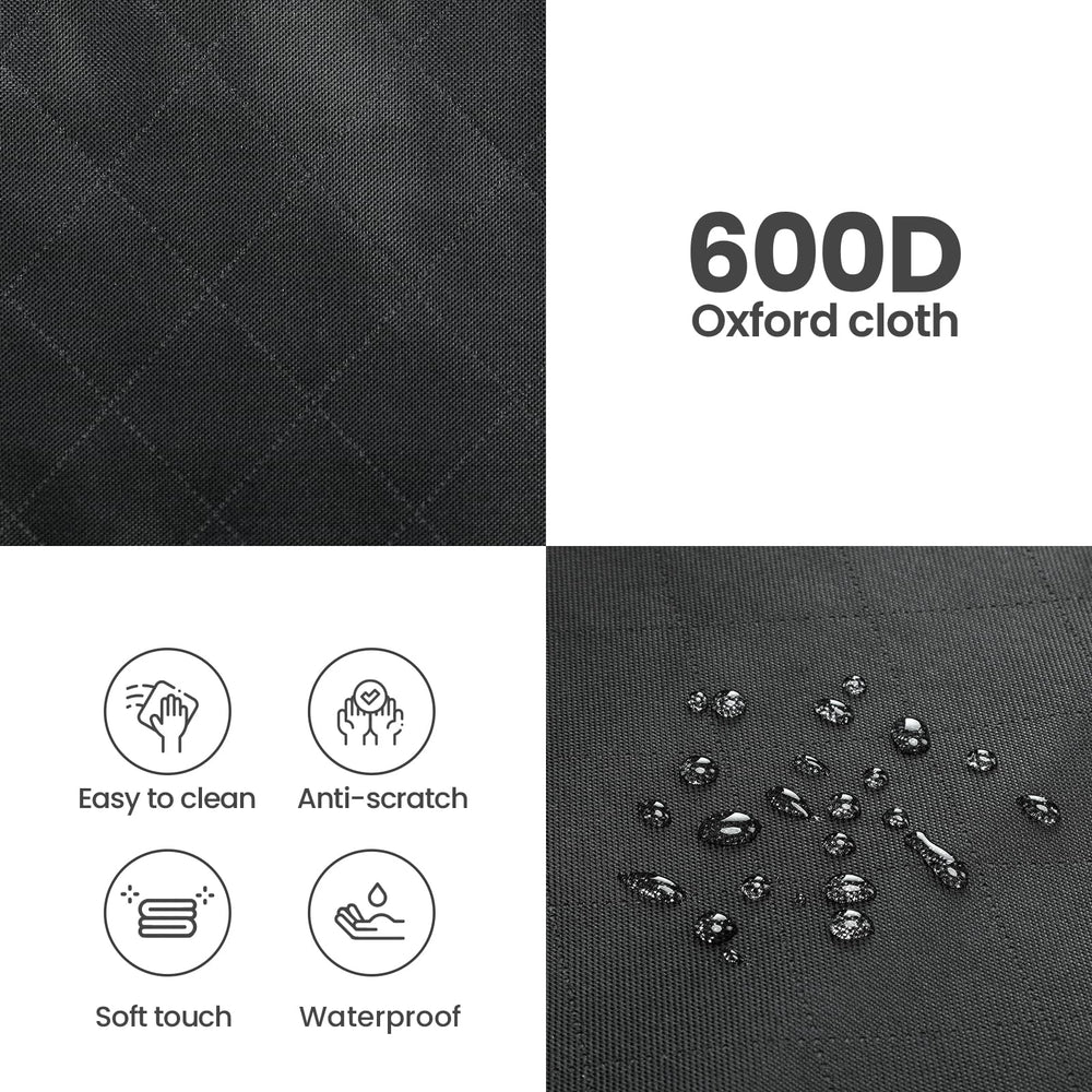 Pecute cargo liner padded sides absorb bumps for safer, more comfortable travels.