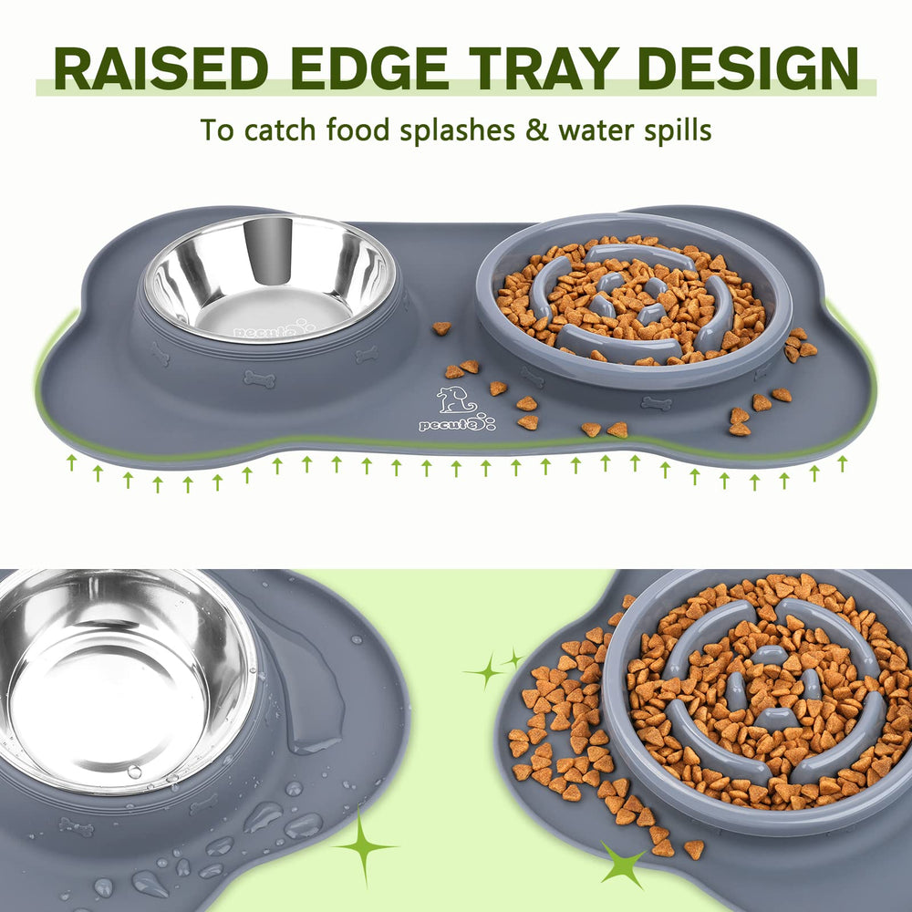Pecute stainless steel water bowl provides safe hydration.