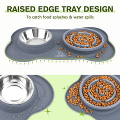 Pecute stainless steel water bowl provides safe hydration.