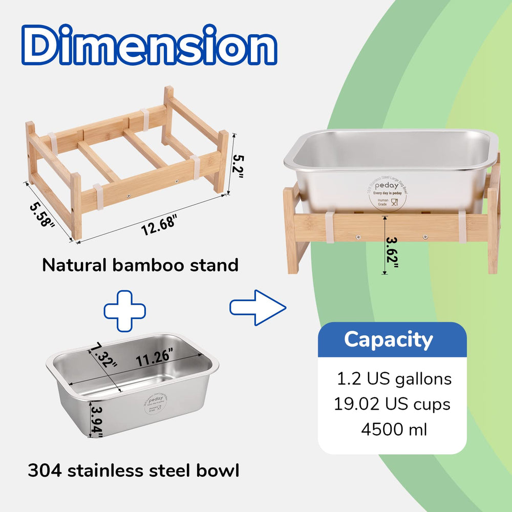PEDAY 304 stainless steel bowl close up emphasizing safe material and large capacity