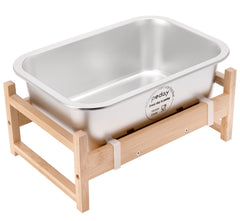 PEDAY raised dog water bowl assembly shows easy setup and sturdy support for large dogs