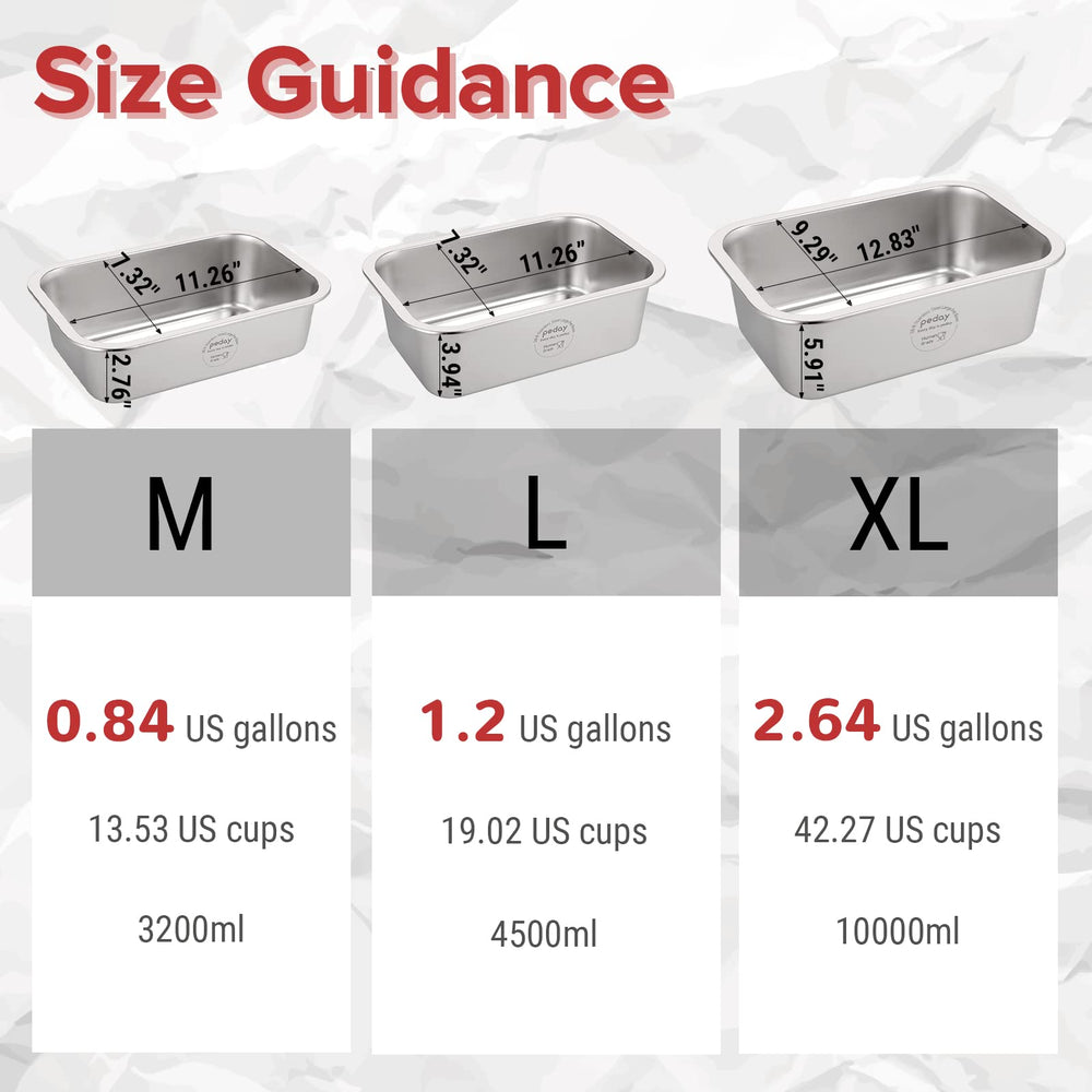 PEDAY sturdy rust-resistant rectangular bowl resisting tipping during play