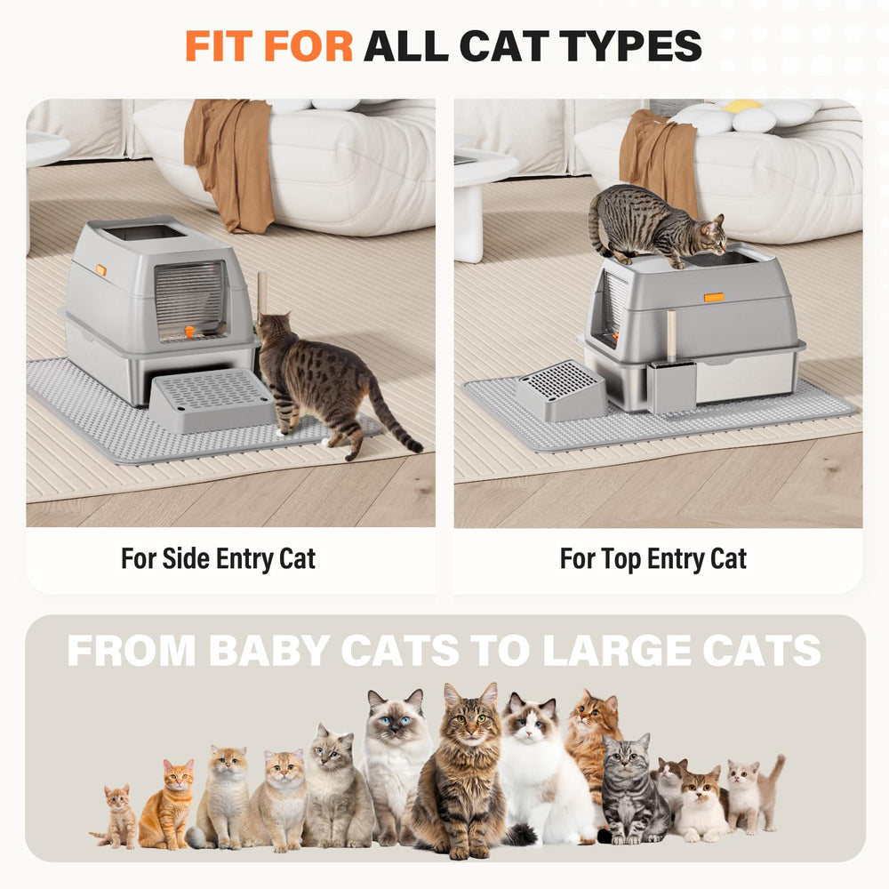 PEDIBAT easy-clean metal litter box features smooth surfaces for quick wipe