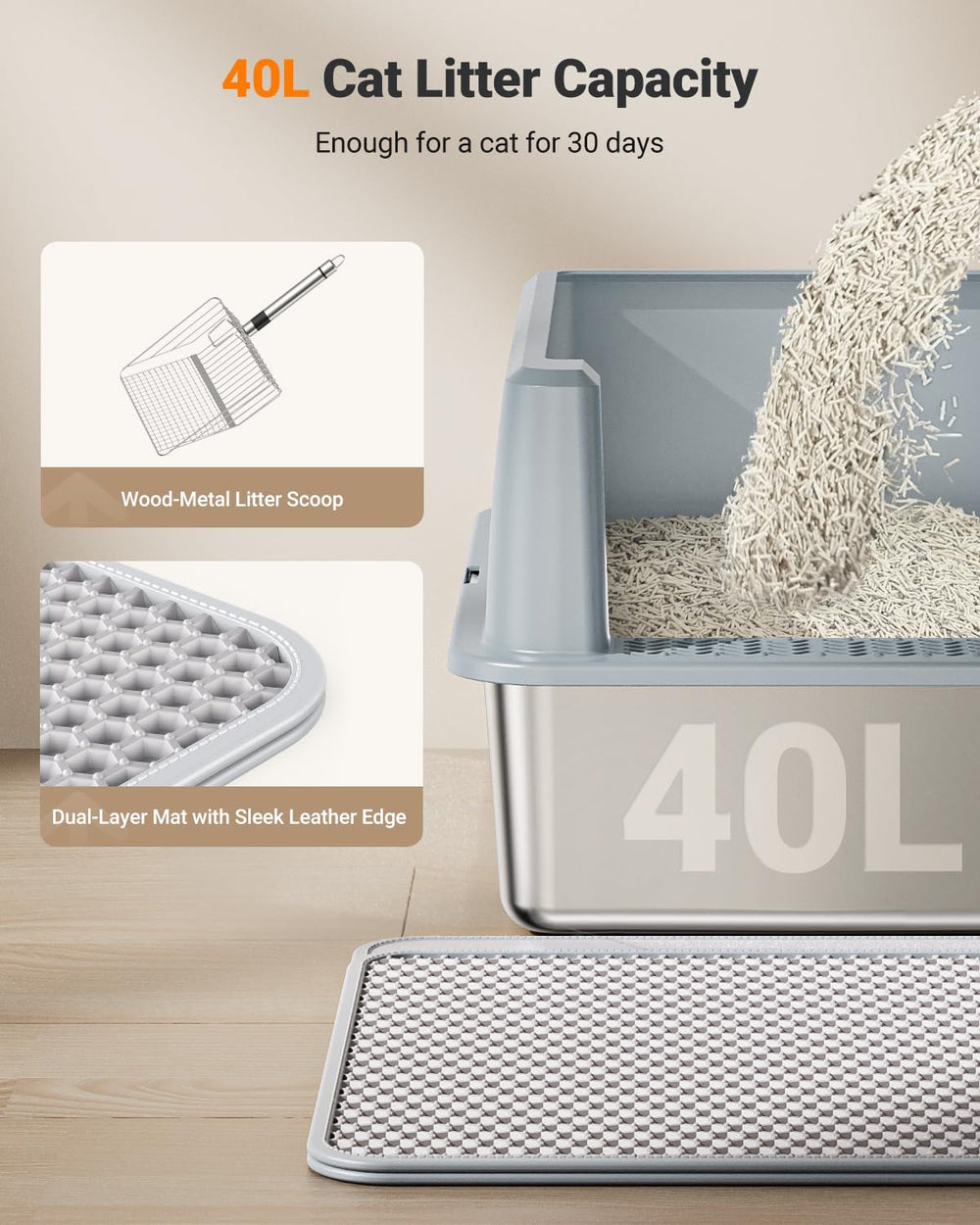 PEDIBAT XL 6-inch high side walls prevent splash and urine leakage.