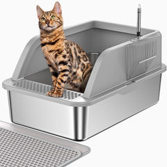 PEDIBAT XL stainless steel litter box exterior showcases durable, odor-resistant housing.