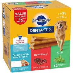 Pedigree Dentastix close-up chew highlighting fresh breath and tartar-reduction potential