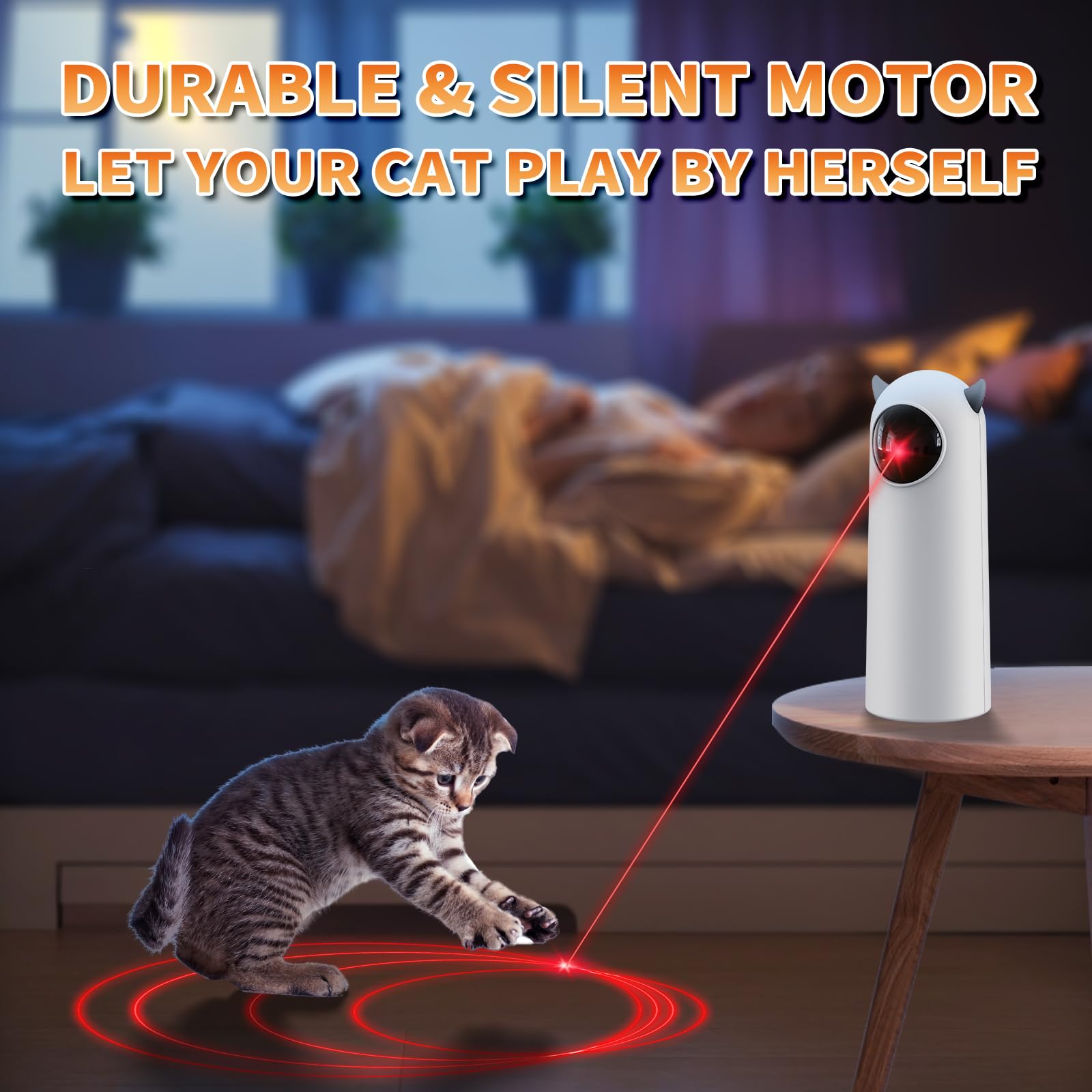Pedono laser cat toy adjustable-angle projection to customize play angles.