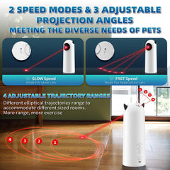 Pedono laser cat toy battery-powered option for portable play sessions.