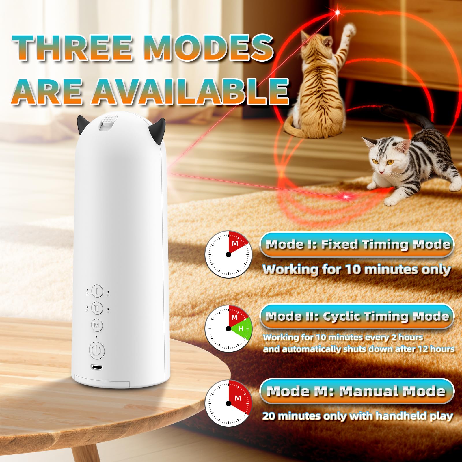 Pedono laser cat toy motion-activated sensor guides cats through dynamic chase.