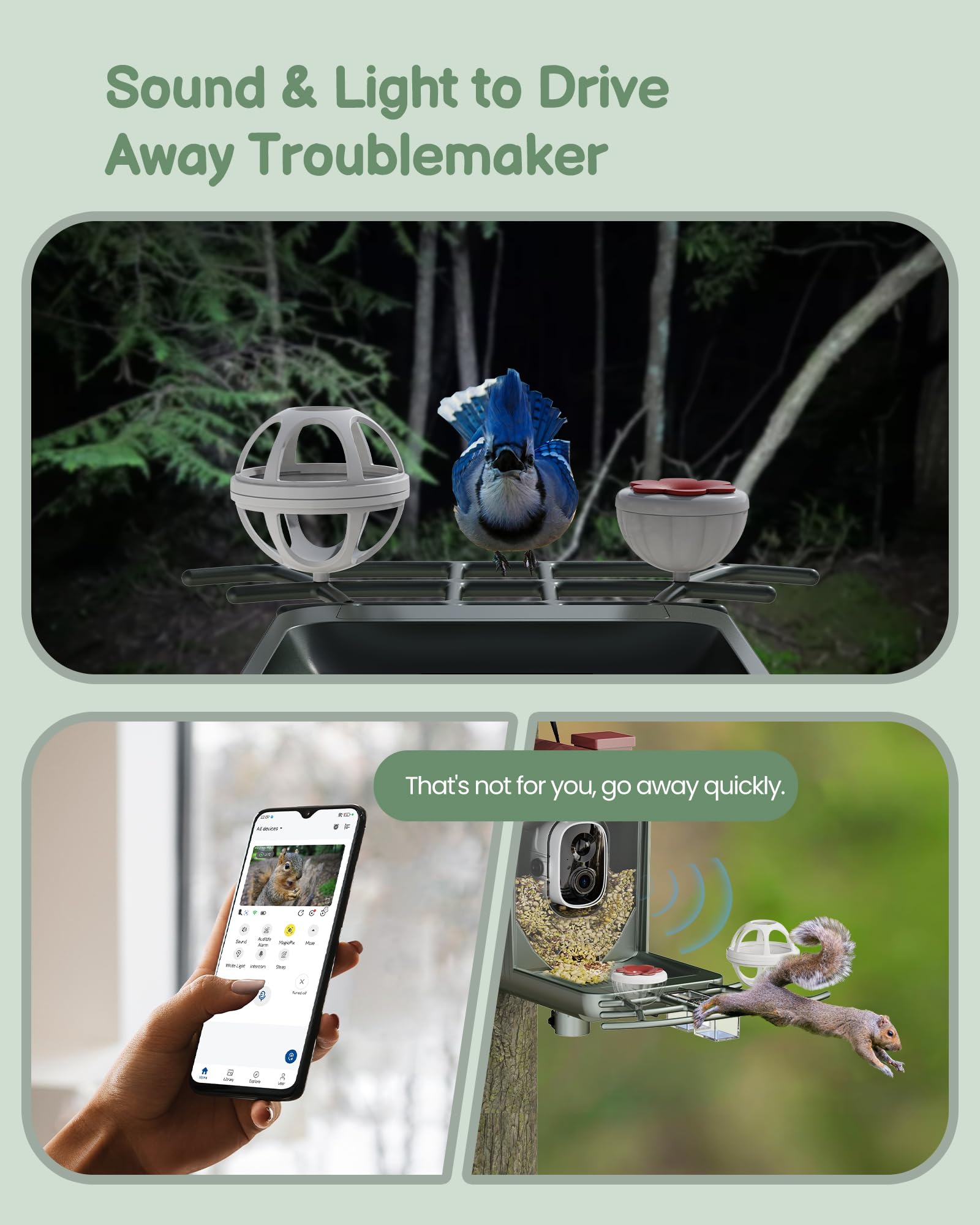 PEEIPM feeder includes food and water bowls clearly visible
