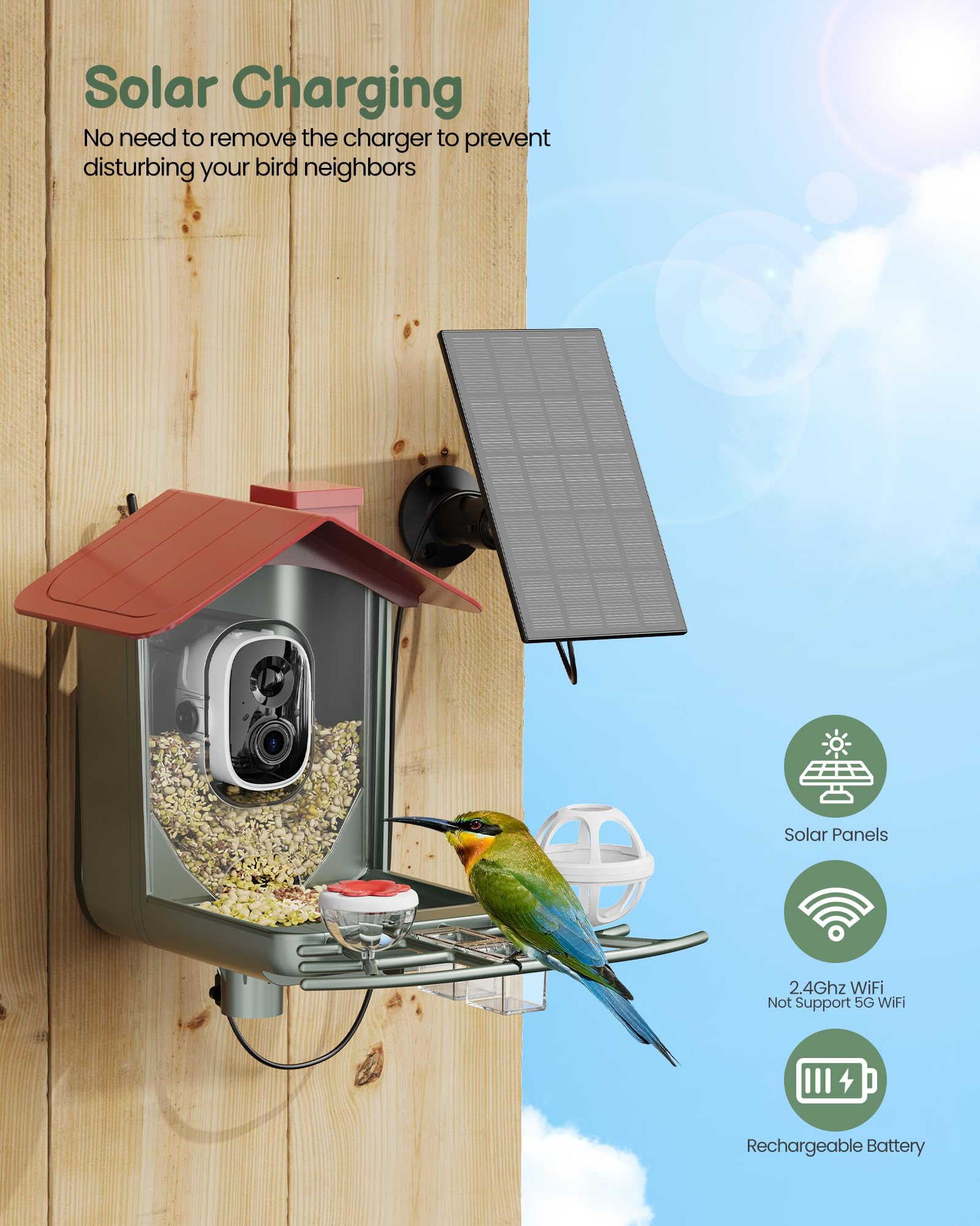 PEEIPM squirrel proof design protects bird food