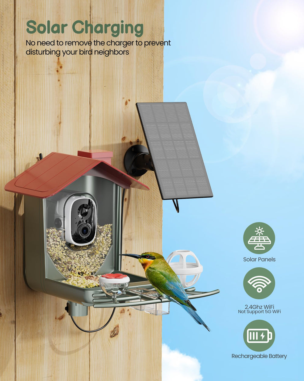 PEEIPM squirrel proof design protects bird food