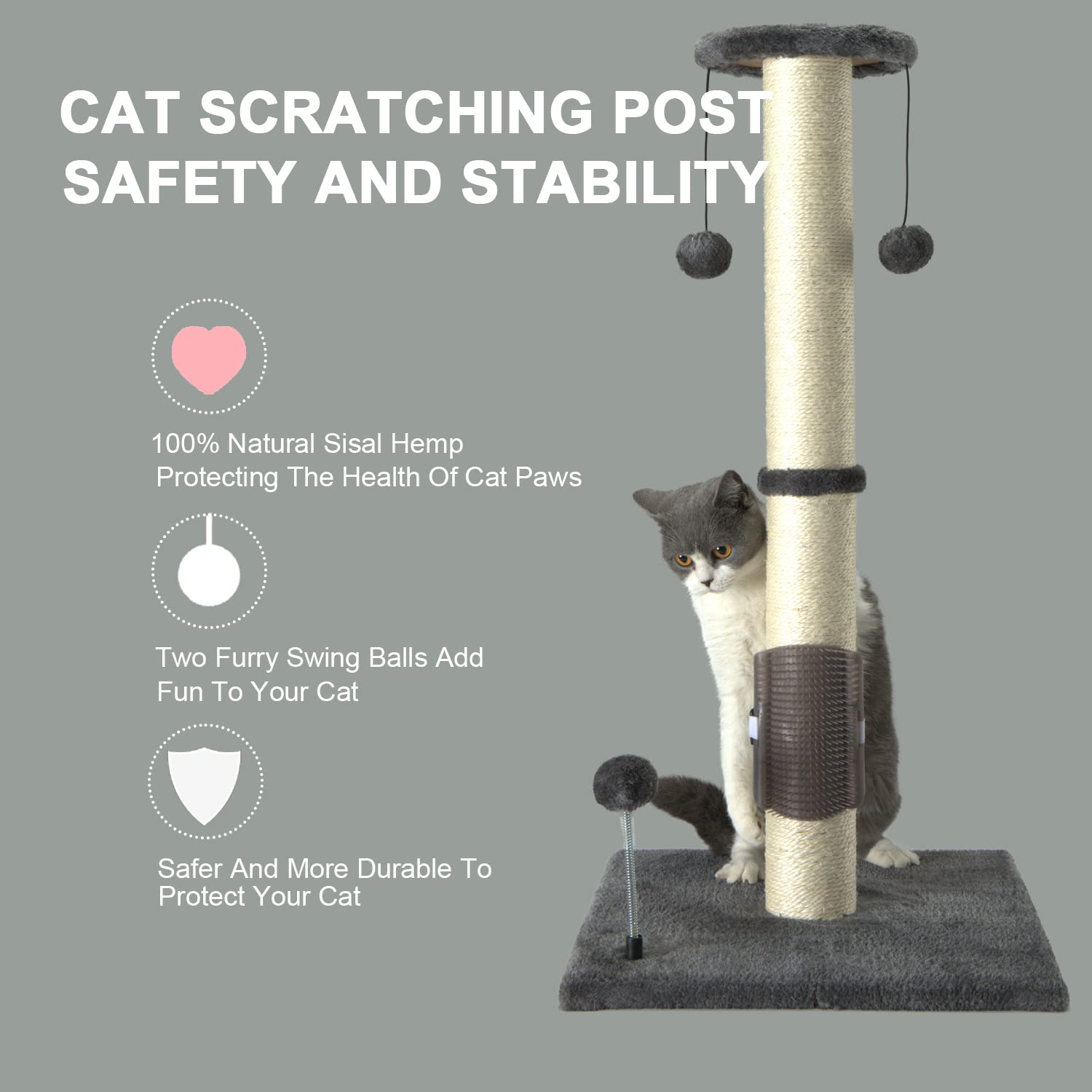 PEEKAB beige cat scratching post color option matches interiors