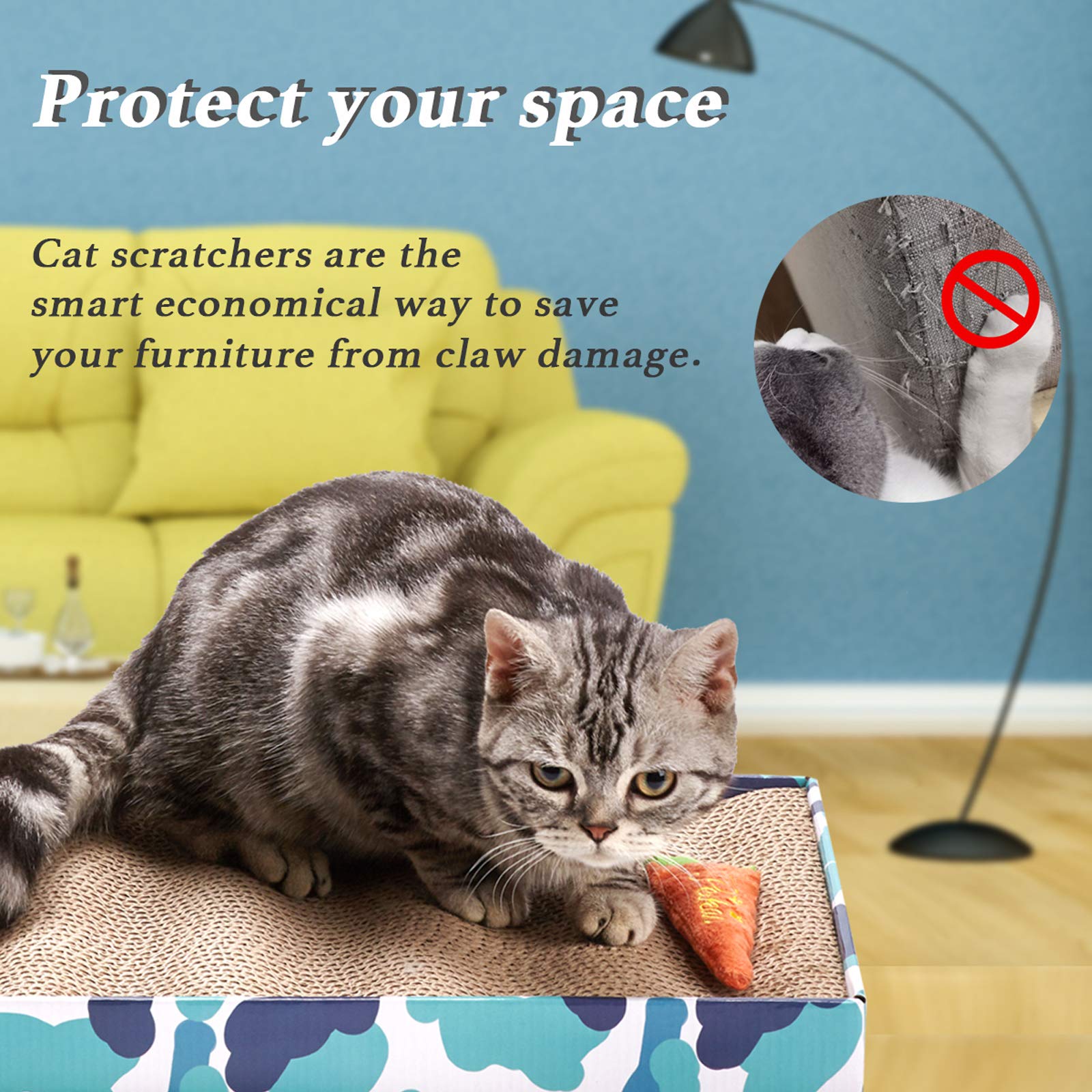 PEEKAB cat-scratcher-cardboard lounge area image demonstrates bed-like comfort.