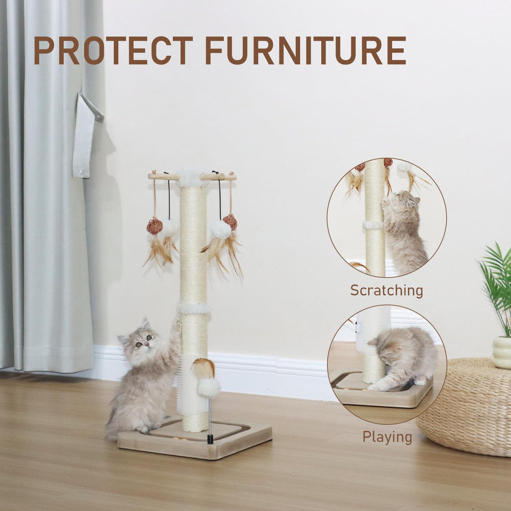 PEEKAB cat scratching post base provides stable indoor activity