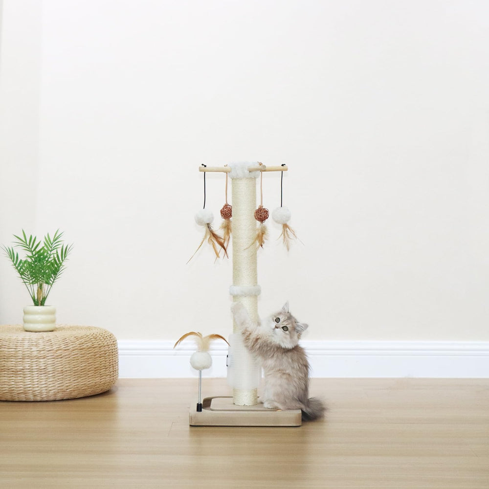 PEEKAB beige cat scratching post fits home decor