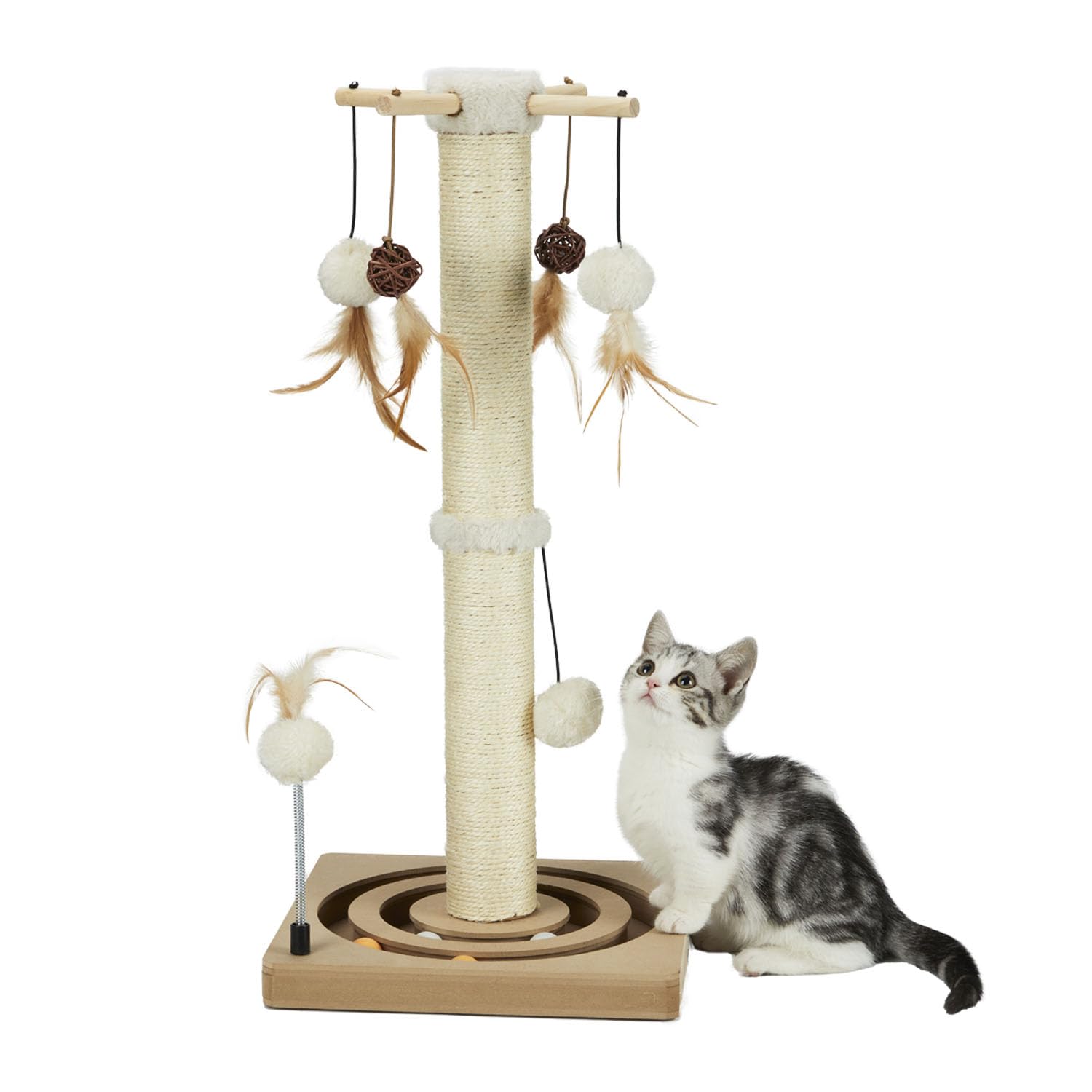 PEEKAB cat scratching post base stability keeps playful cats secure during scratches