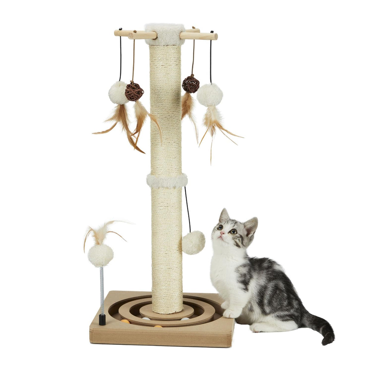 PEEKAB cat scratching post base stability keeps playful cats secure during scratches