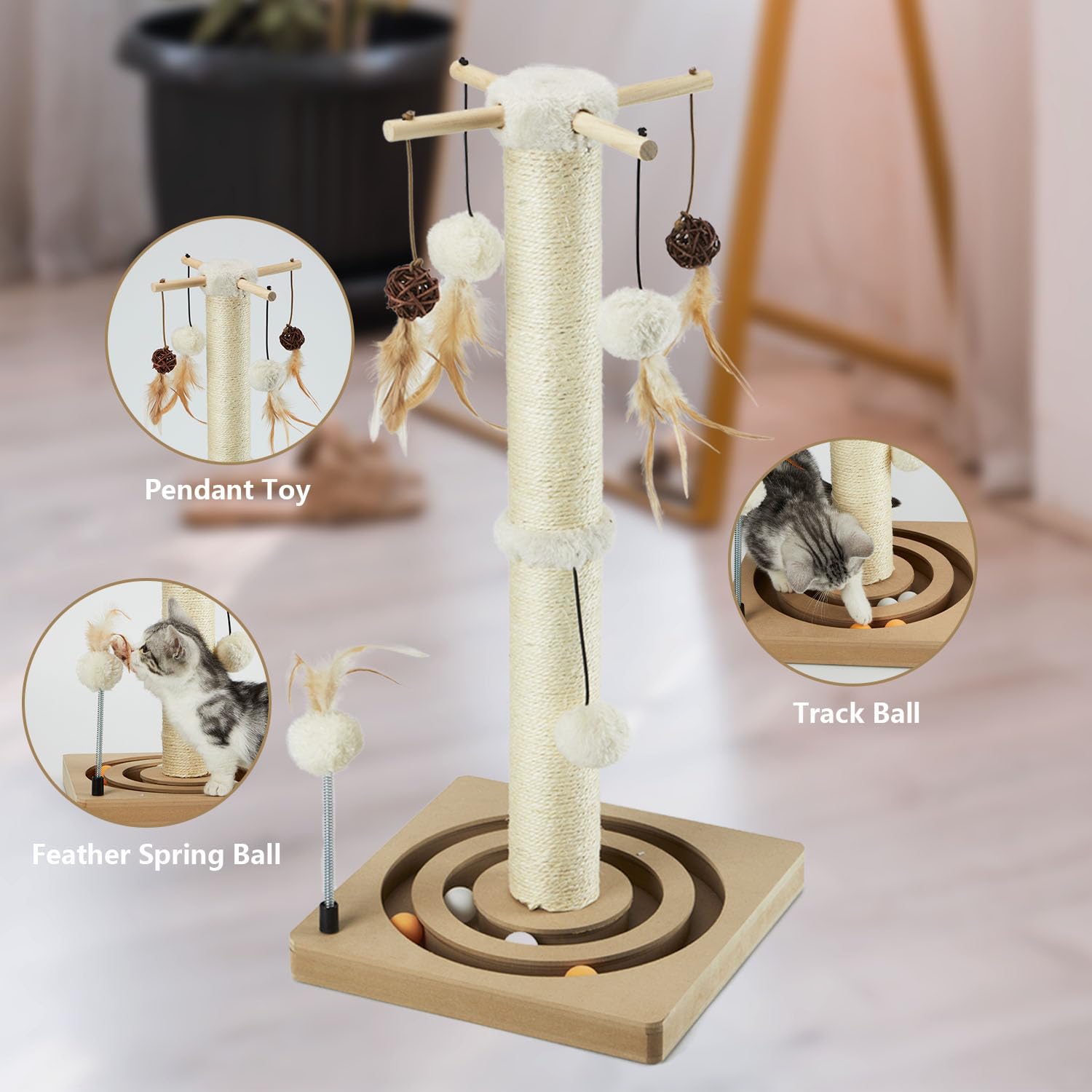 PEEKAB tracking ball interactive toy engages indoor cats for mental stimulation