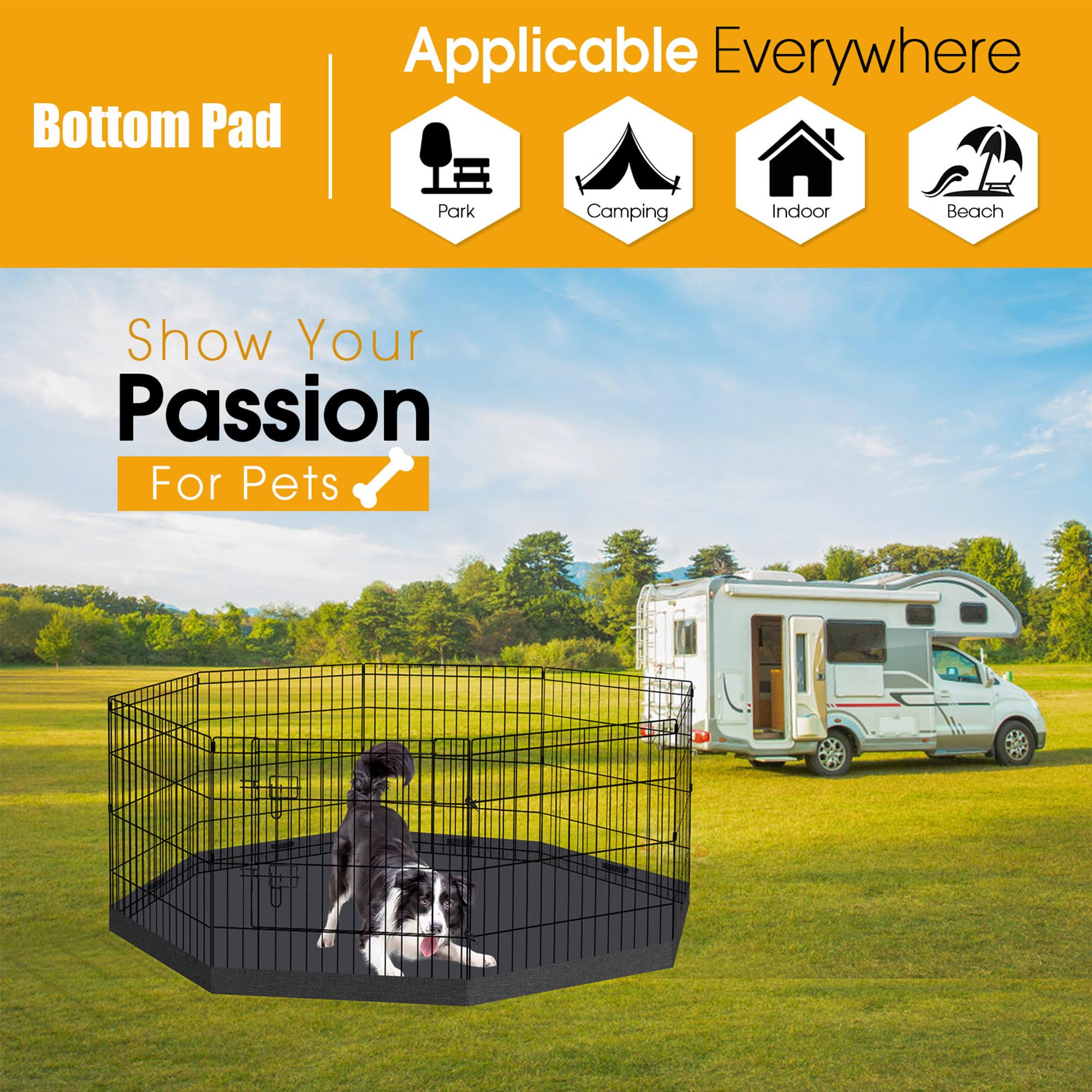 Peekaboo bottom pad installation step illustrating easy setup
