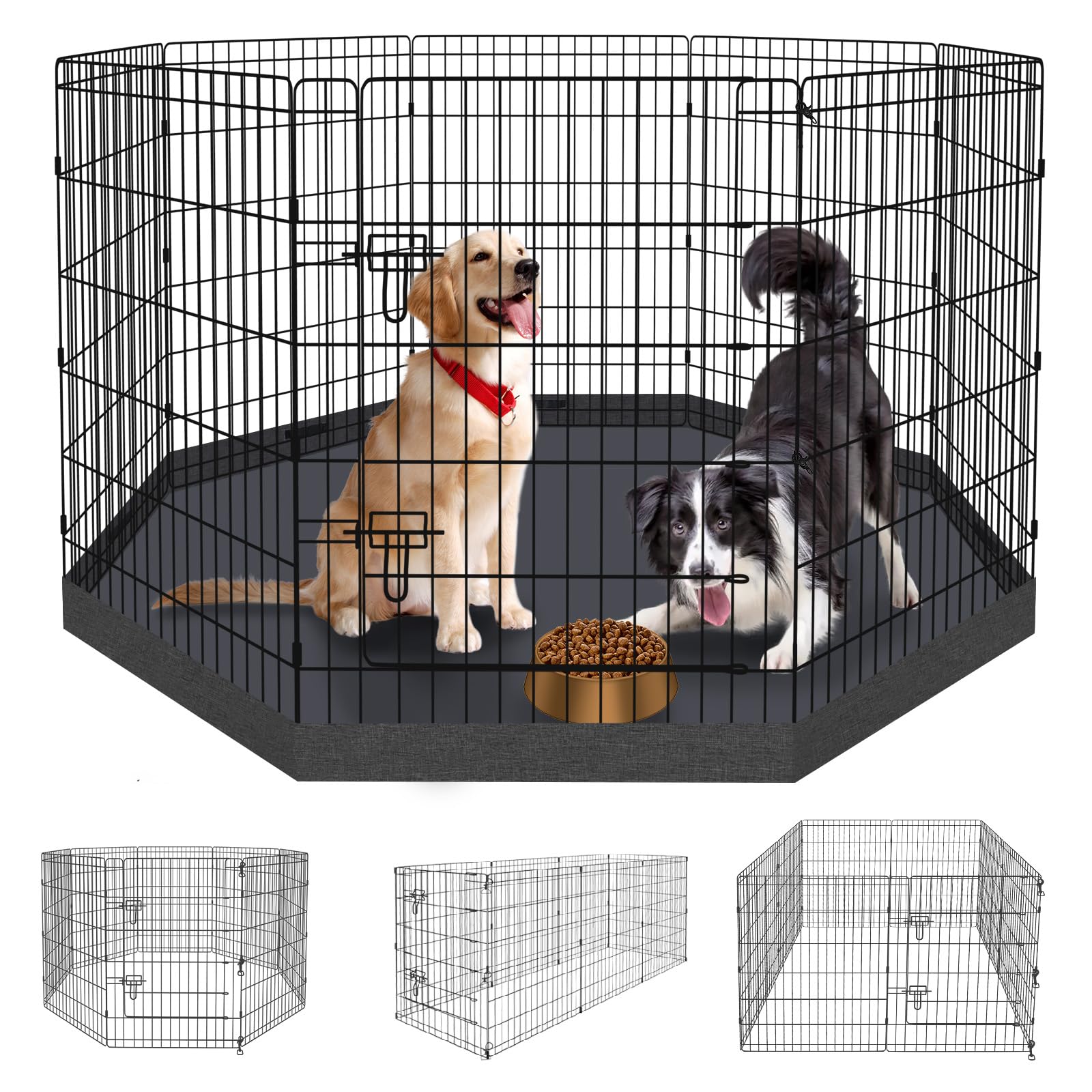 Peekaboo dog pen eight-panel foldable frame ideal for versatile indoor outdoor play.