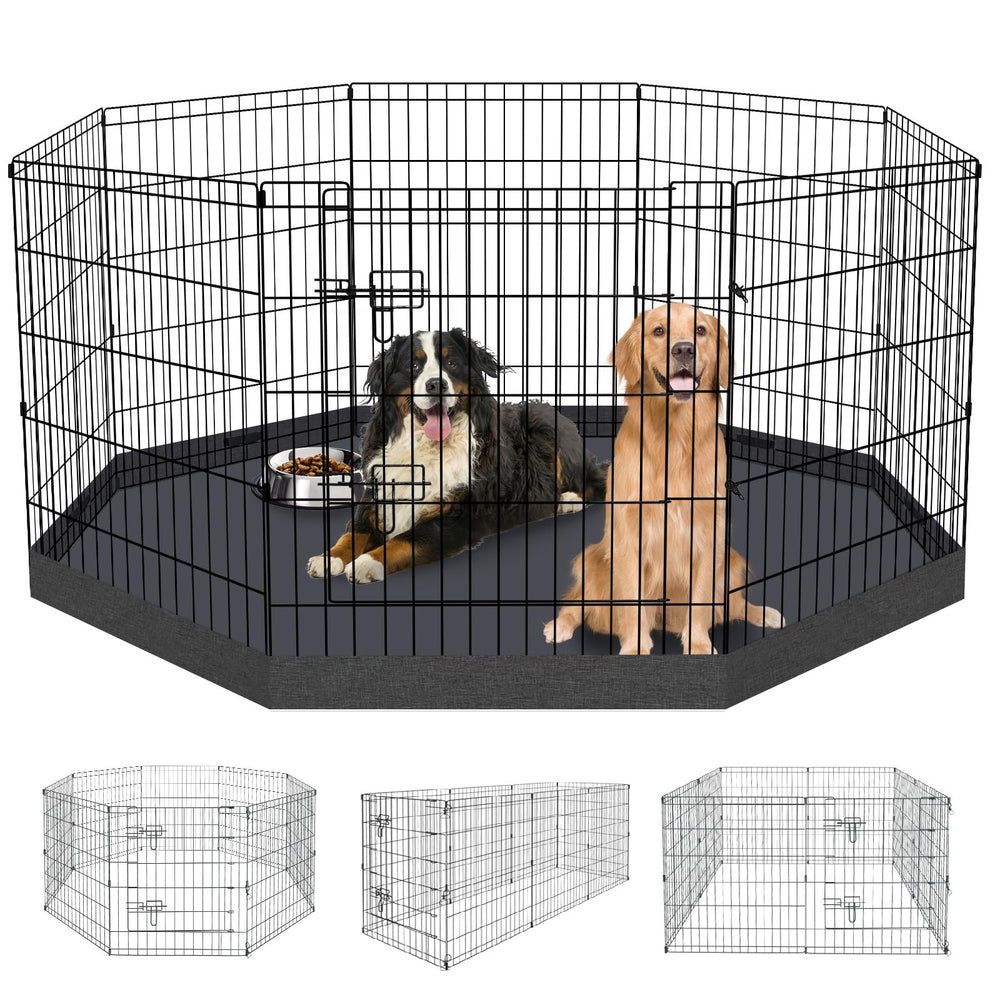 Peekaboo dog pen 8-panel setup for versatile indoor-outdoor play space.
