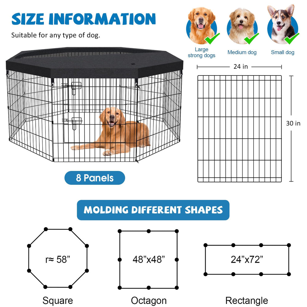 Peekaboo dog pen foldable 8-panel setup saves space for quick indoor training.