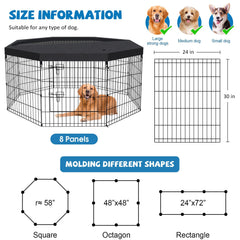 Peekaboo dog pen foldable 8-panel setup saves space for quick indoor training.
