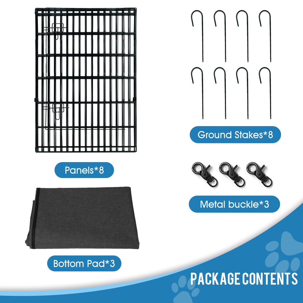 Peekaboo dog pen indoor-outdoor setup showing multiple shapes.
