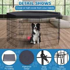 Peekaboo dog pen indoor outdoor use enables versatile play spaces.