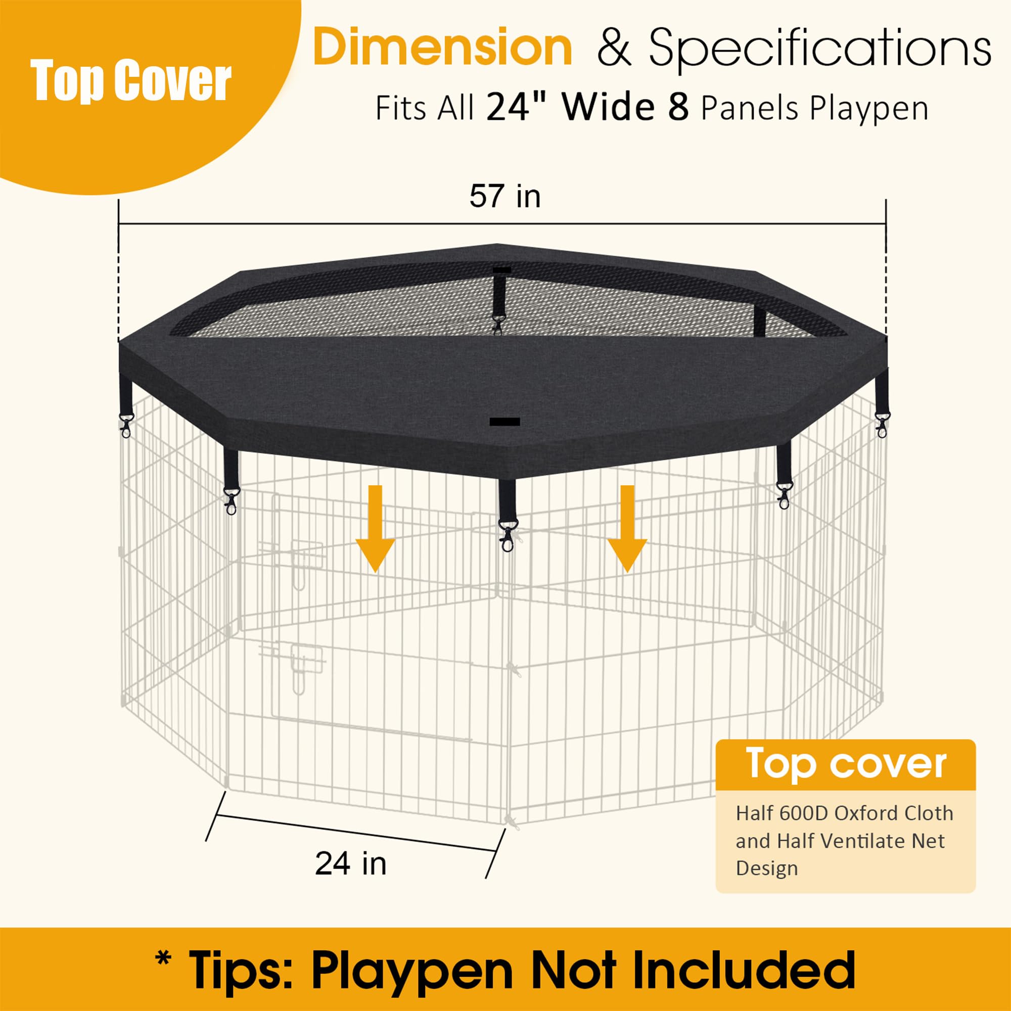 Peekaboo mesh top enables airflow while shielding the interior from dust.