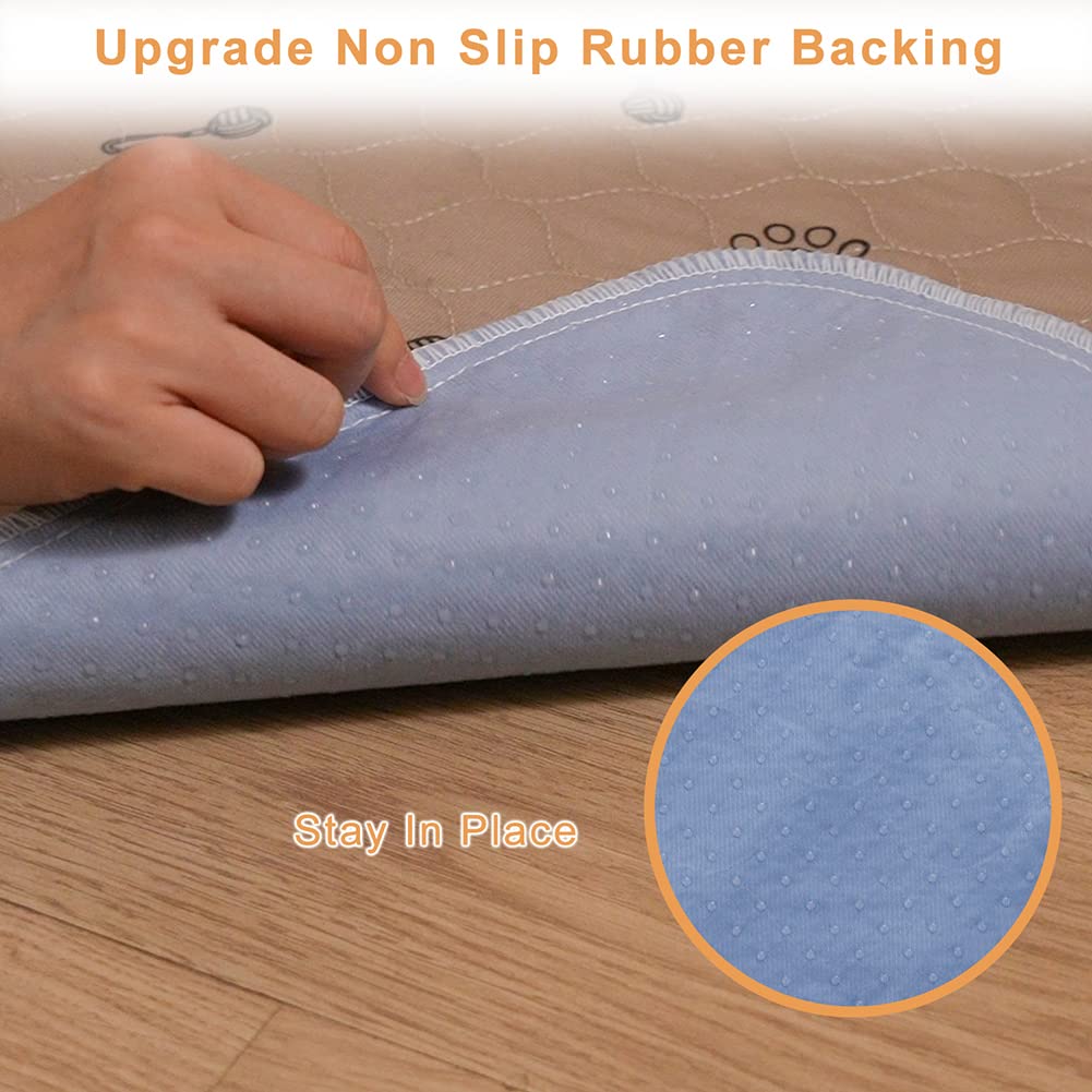 Peepeego non-slip backing pad stays in place on bed, couch, or floor