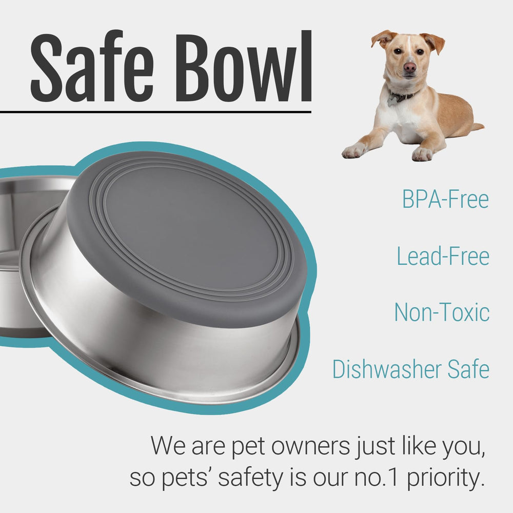 Peggy11 stainless steel dog bowls show durable, long-lasting construction.
