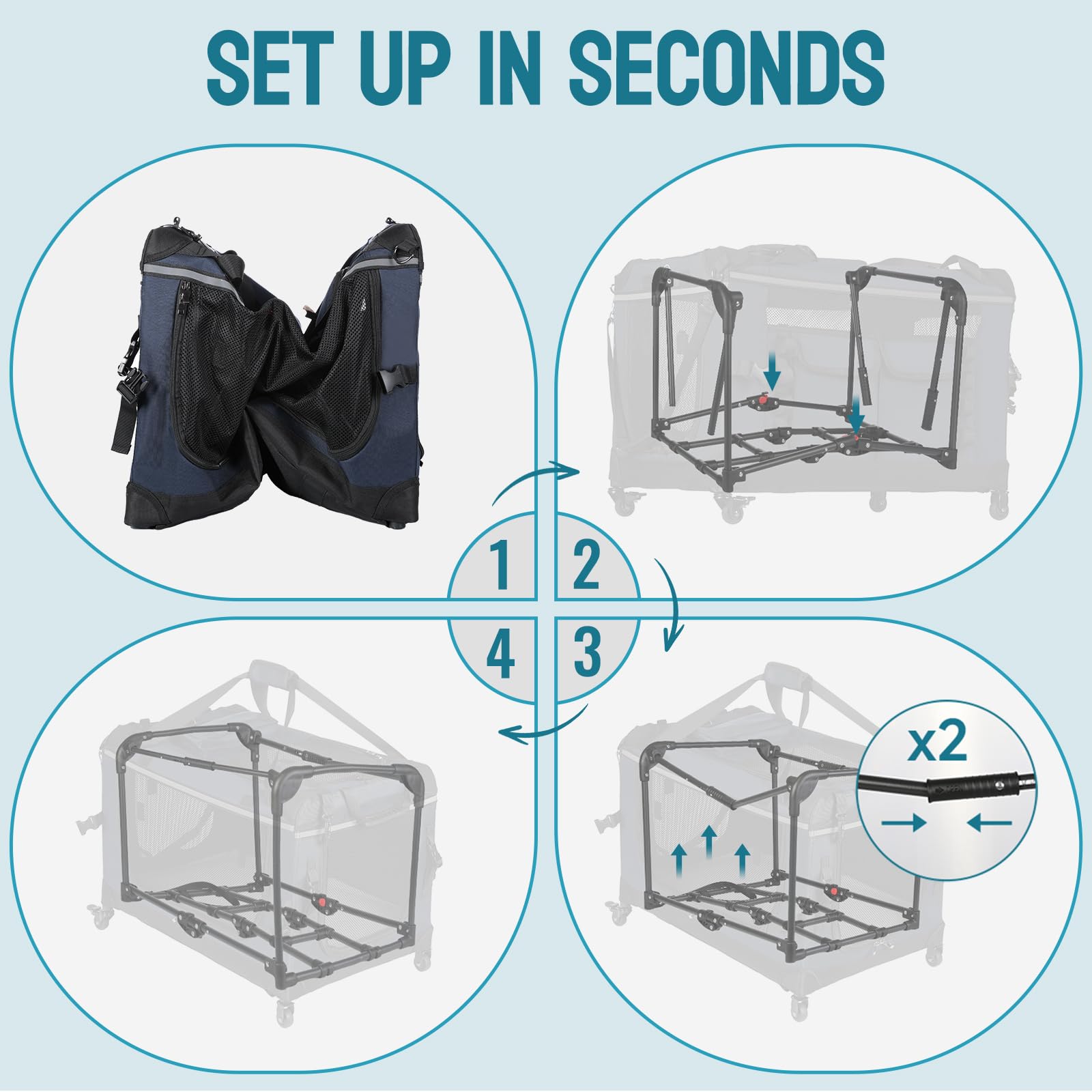 PEGIC 24-inch foldable cat carrier interior reveals roomy space and visibility for pets.