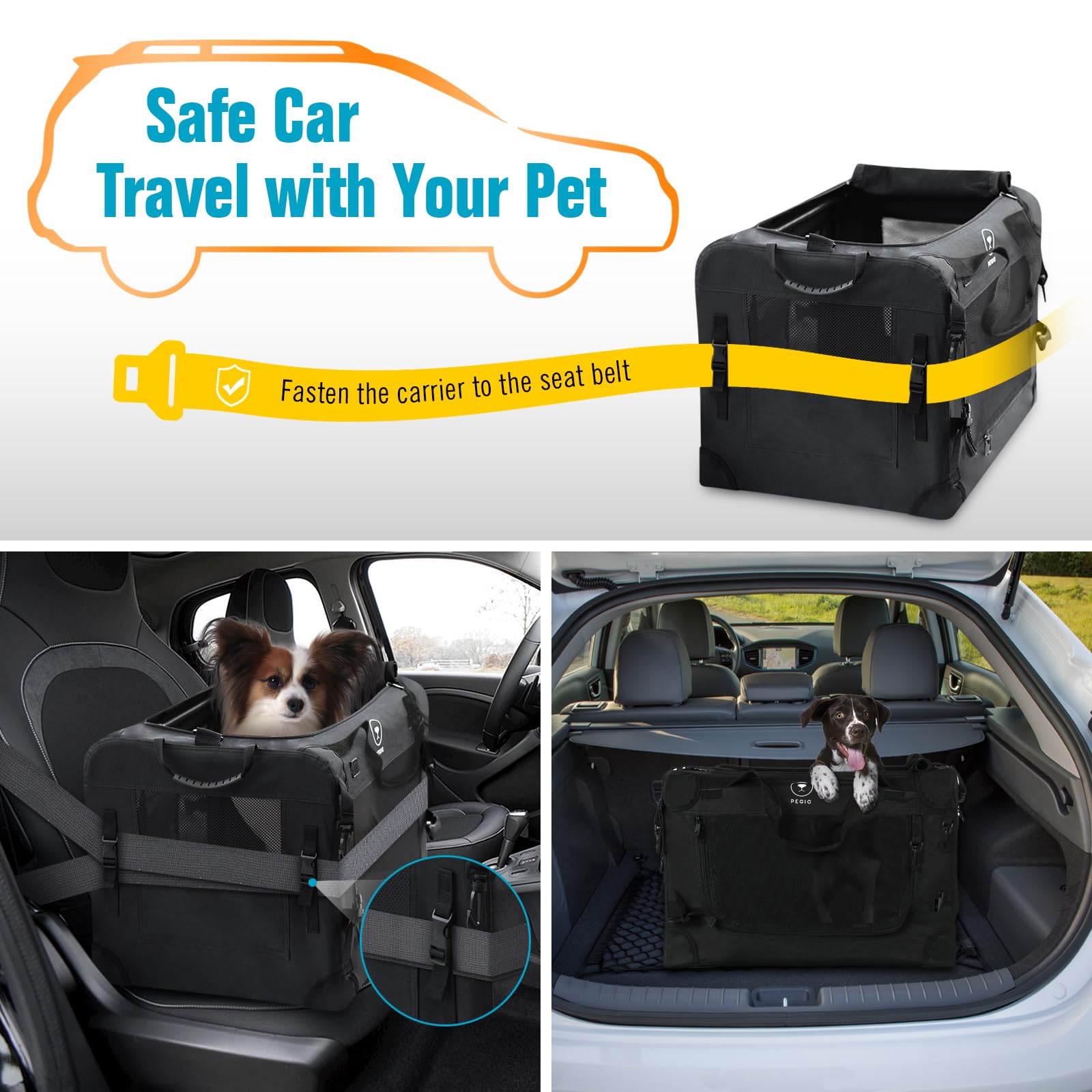 PEGIC extra large cat carrier removable pillow cover for simple cleaning