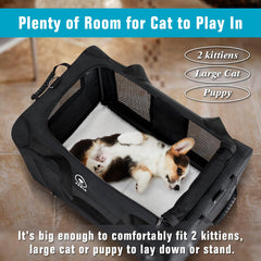 PEGIC extra large cat carrier top ventilation showing breathable mesh for comfort