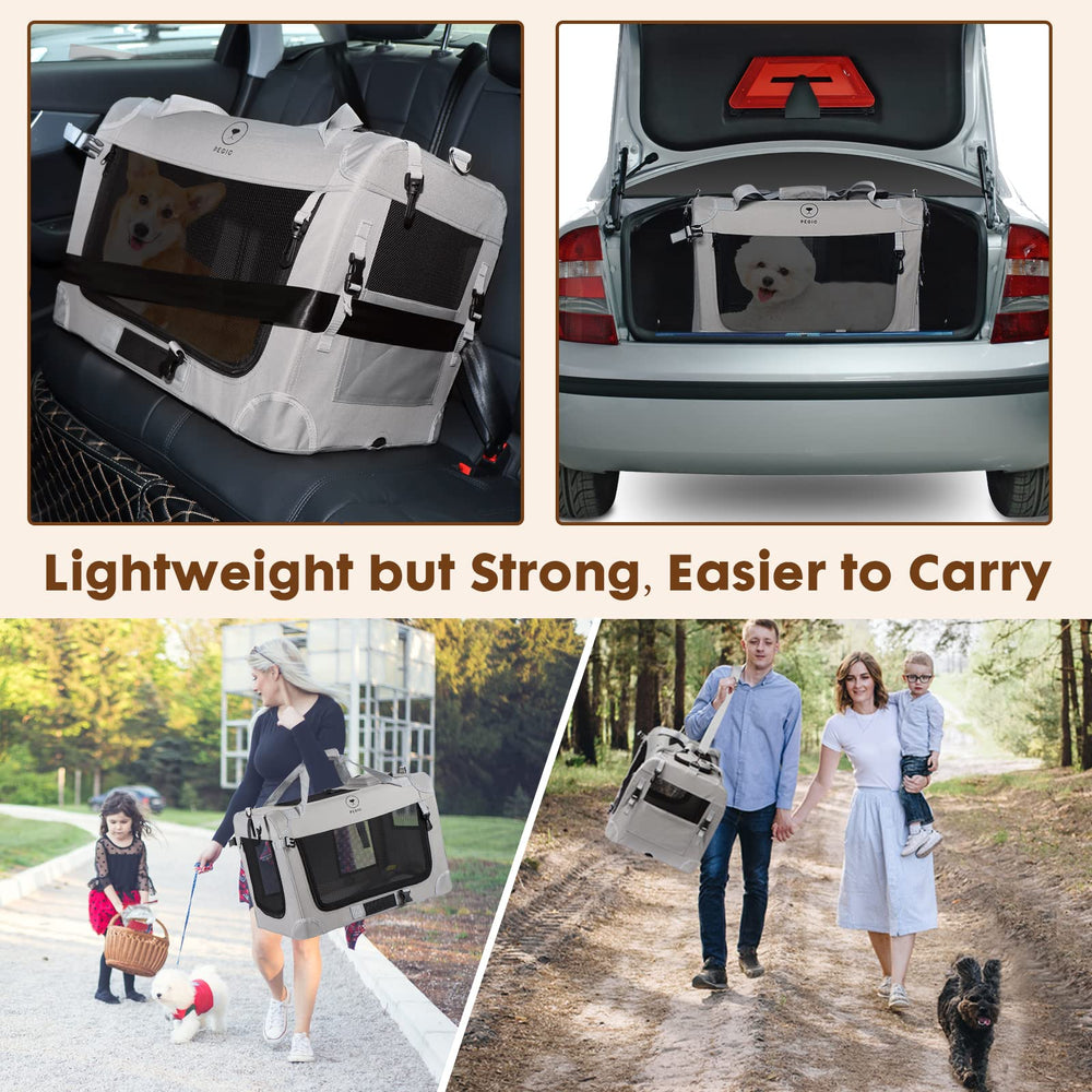 PEGIC extra large cat carrier three mesh windows enhance ventilation and pet visibility