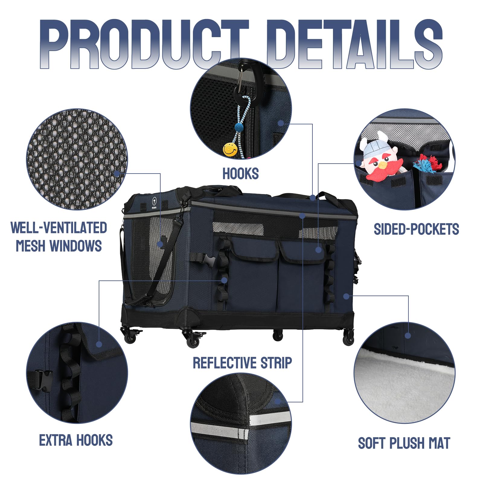 PEGIC folding dog crate designed for indoor and outdoor use, easy storage when not in use