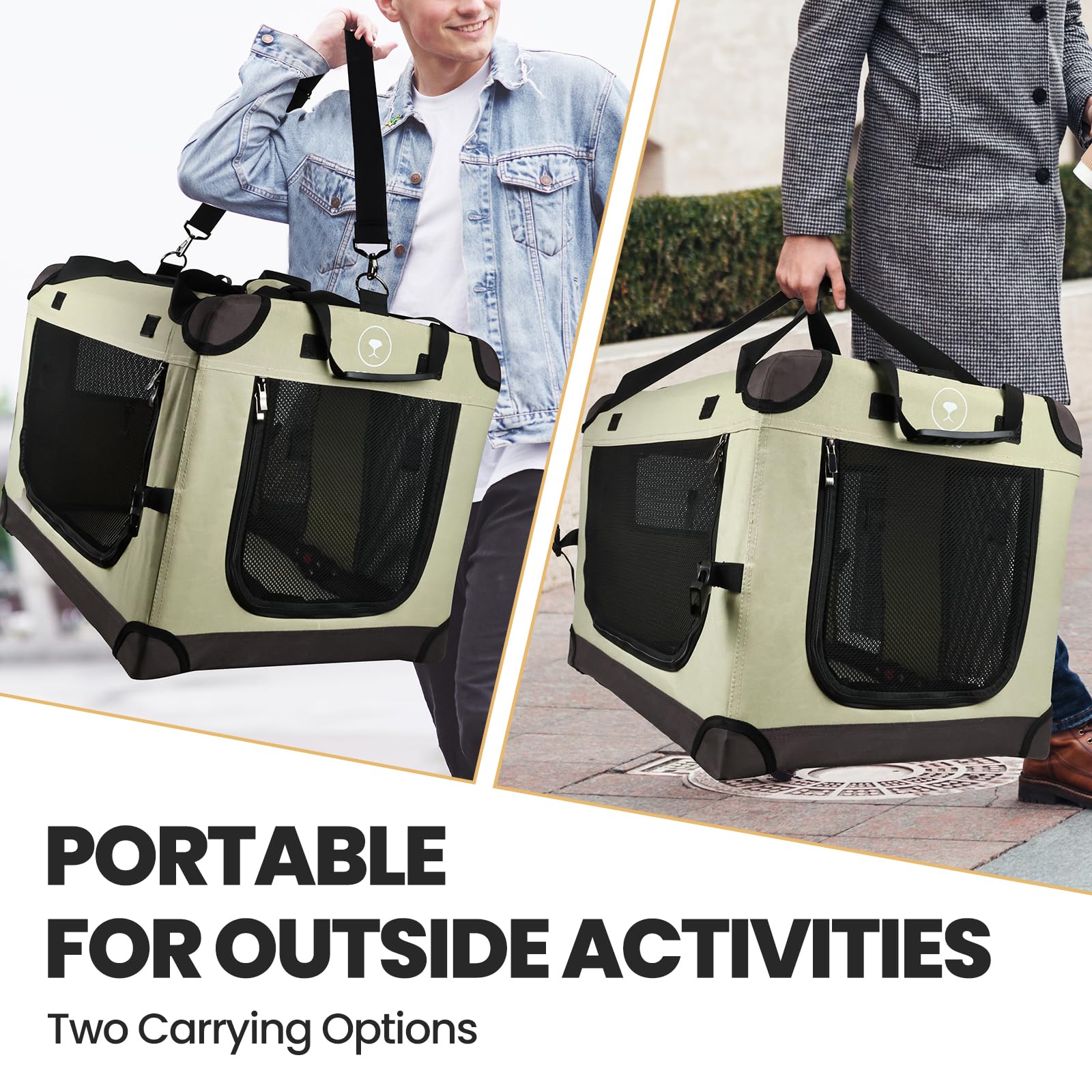 PEGIC cat carrier measures 24x16x16 inches with 50 lb capacity.